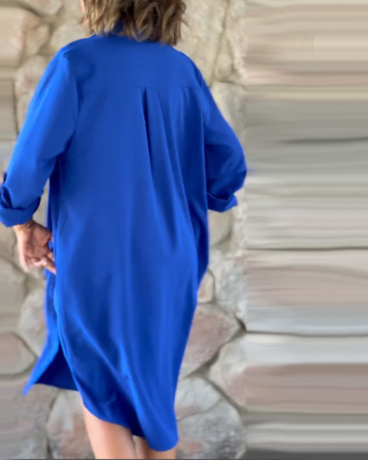 טופ עם שרוולים ארוכים בצבע אחיד