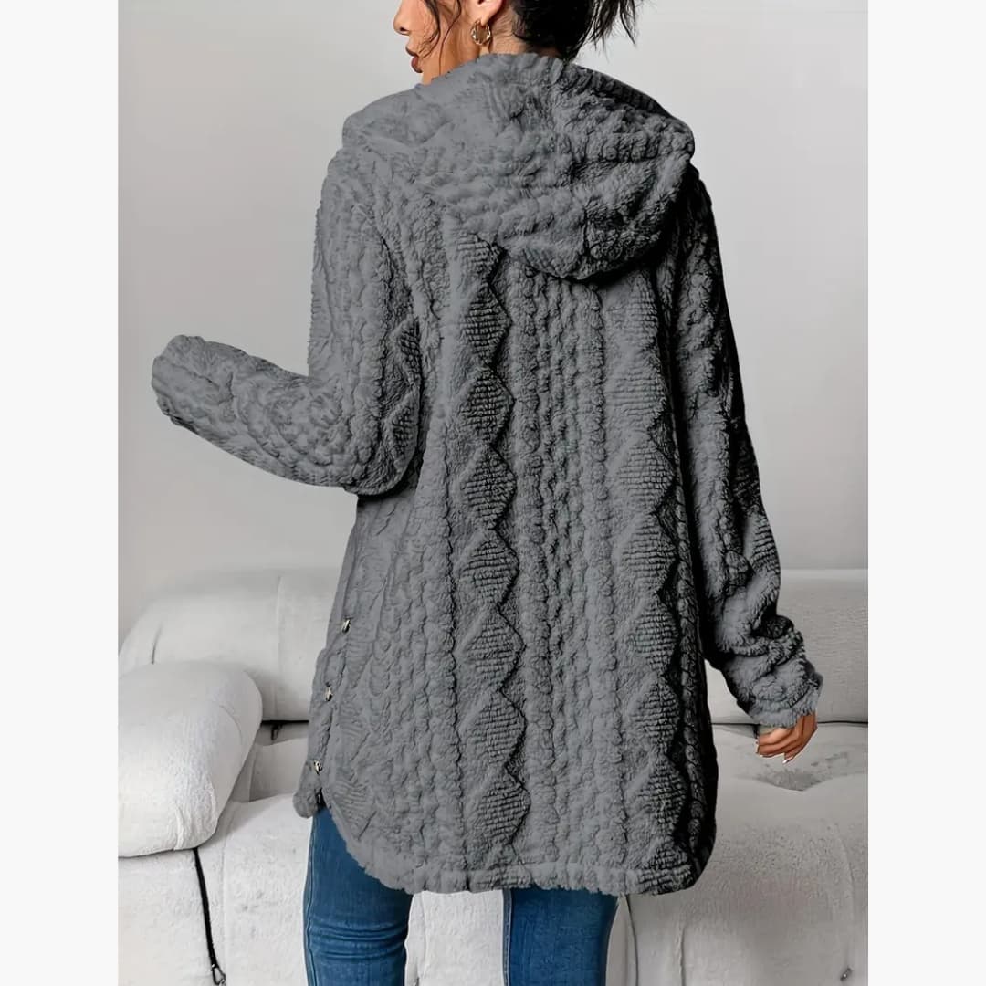 Edith - Women's Cozy Teddy Hoodie Coat