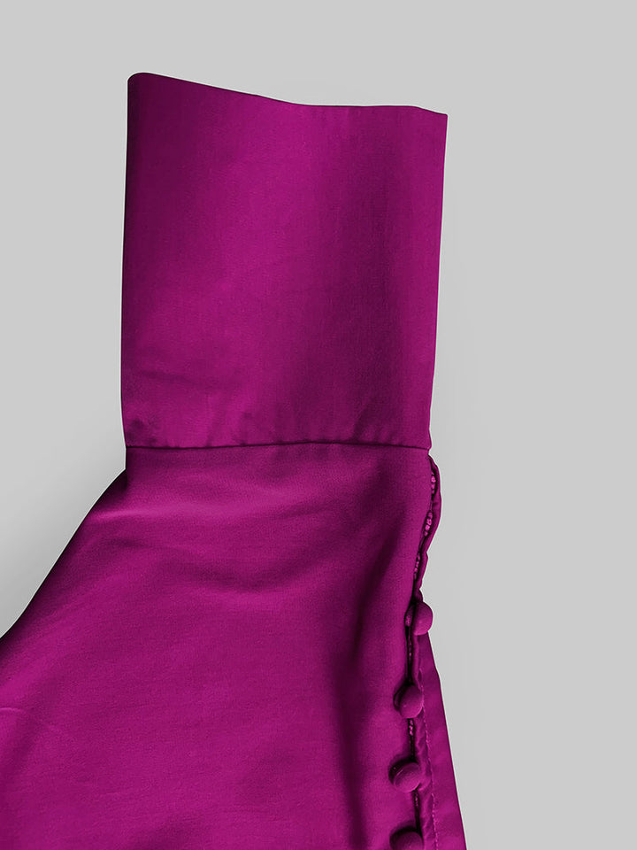 Solid Color Maxi Dresses with Loose Fit and Button Detail