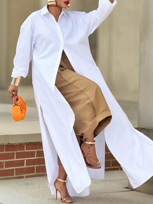 Relaxed Fit Wide Leg Pleated Pants with Pockets - Solid Color