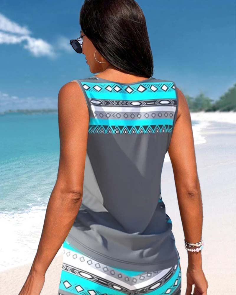 Sylvia Geometric Print Tankini