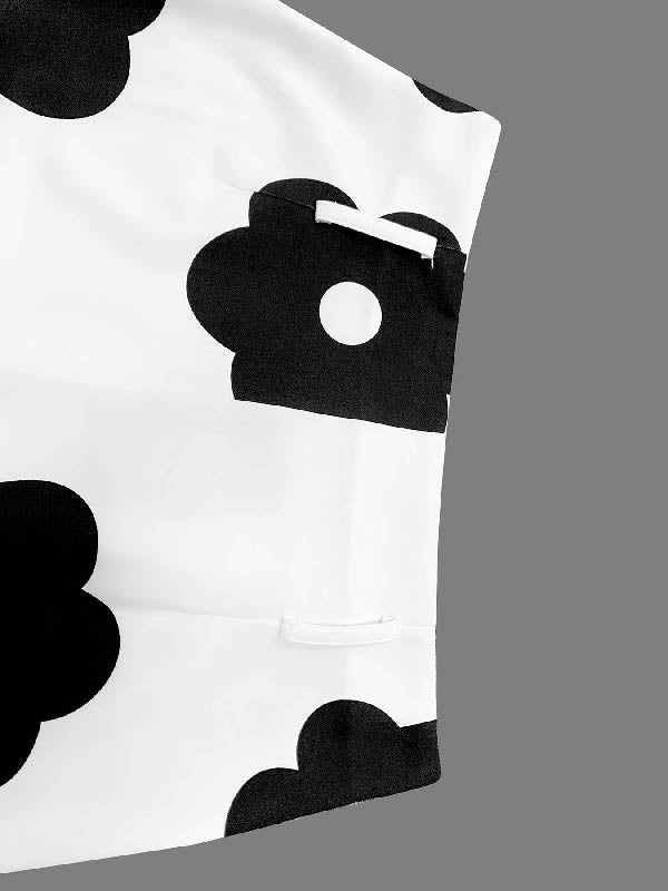 Floral Print Split-Back Skirt