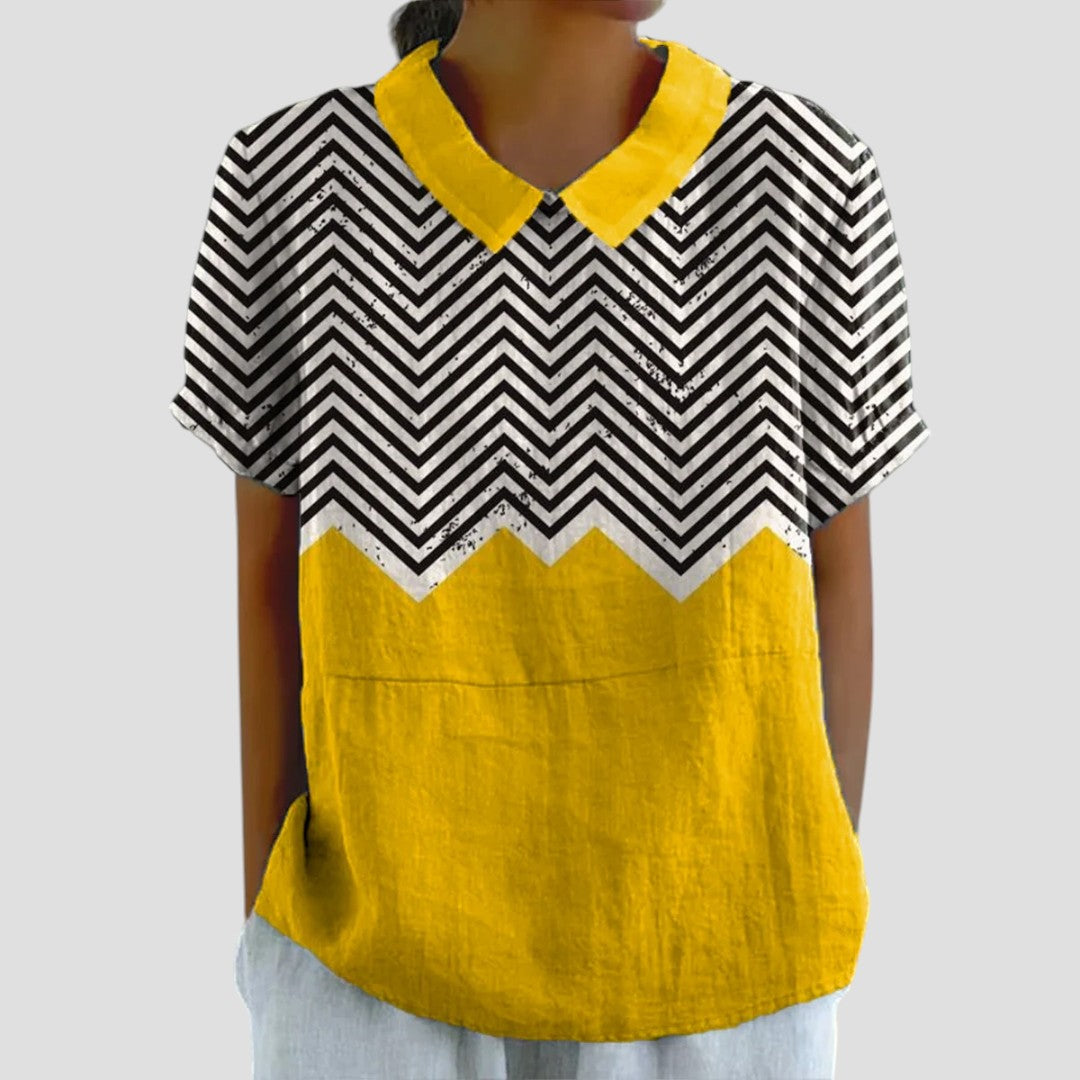 Annette - Luxe Golden Chevron Top
