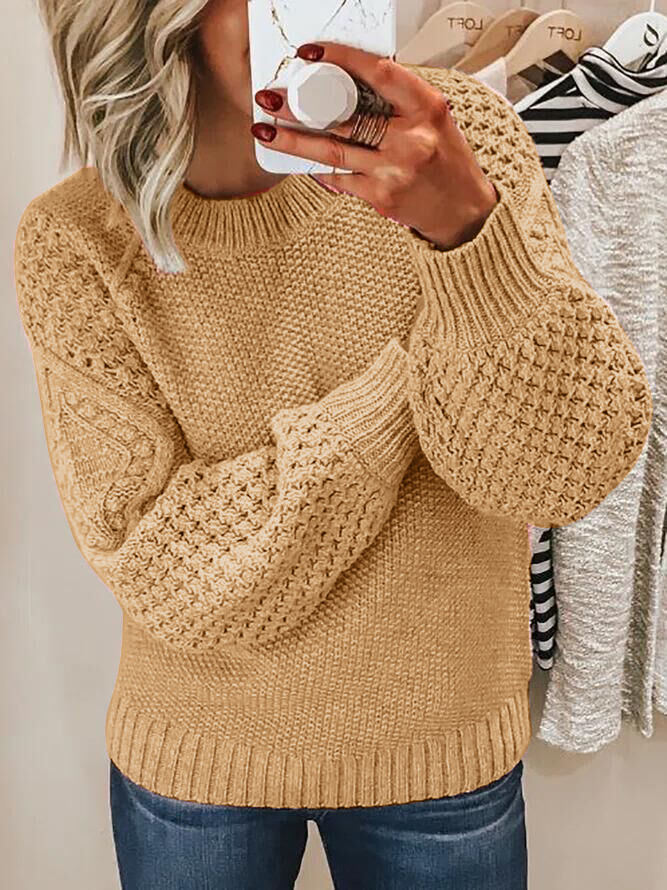 Jacquard Knit Crew Neck Sweater