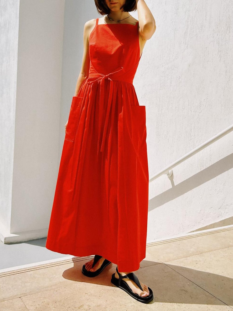 Seamless Sun Midi Dress with Waist Detail