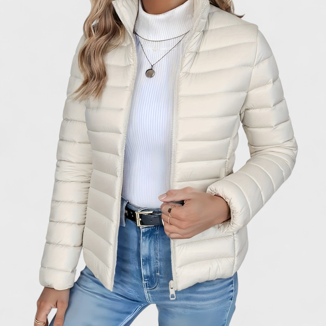Philipa - Sophisticated Long Coat with Elevated Collar