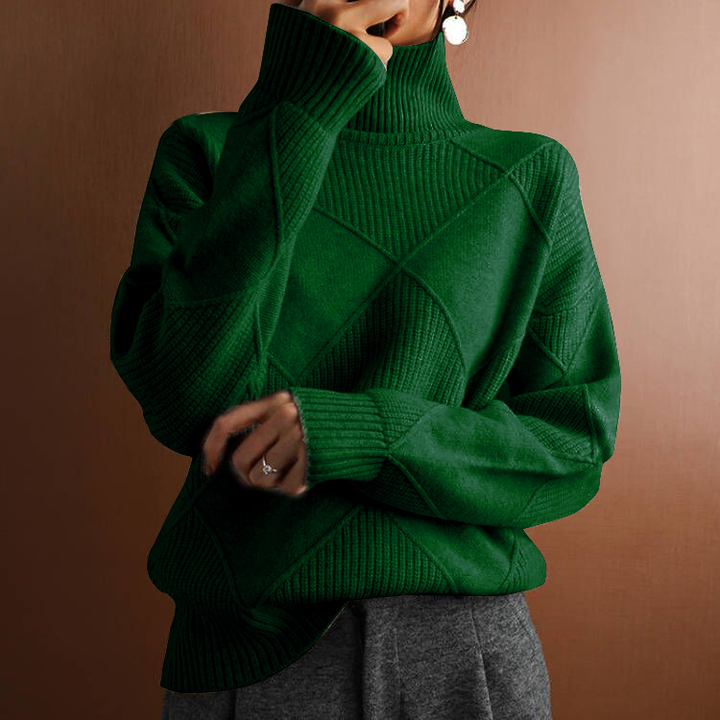 Cozy Loose-Fit Long-Sleeve Turtleneck Sweater for Winter