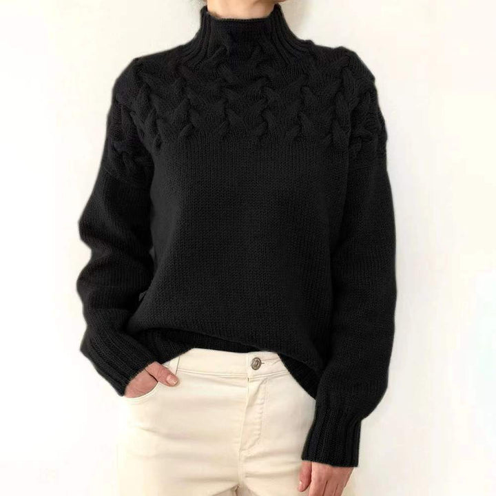 Solid Color Casual Turtleneck Sweater