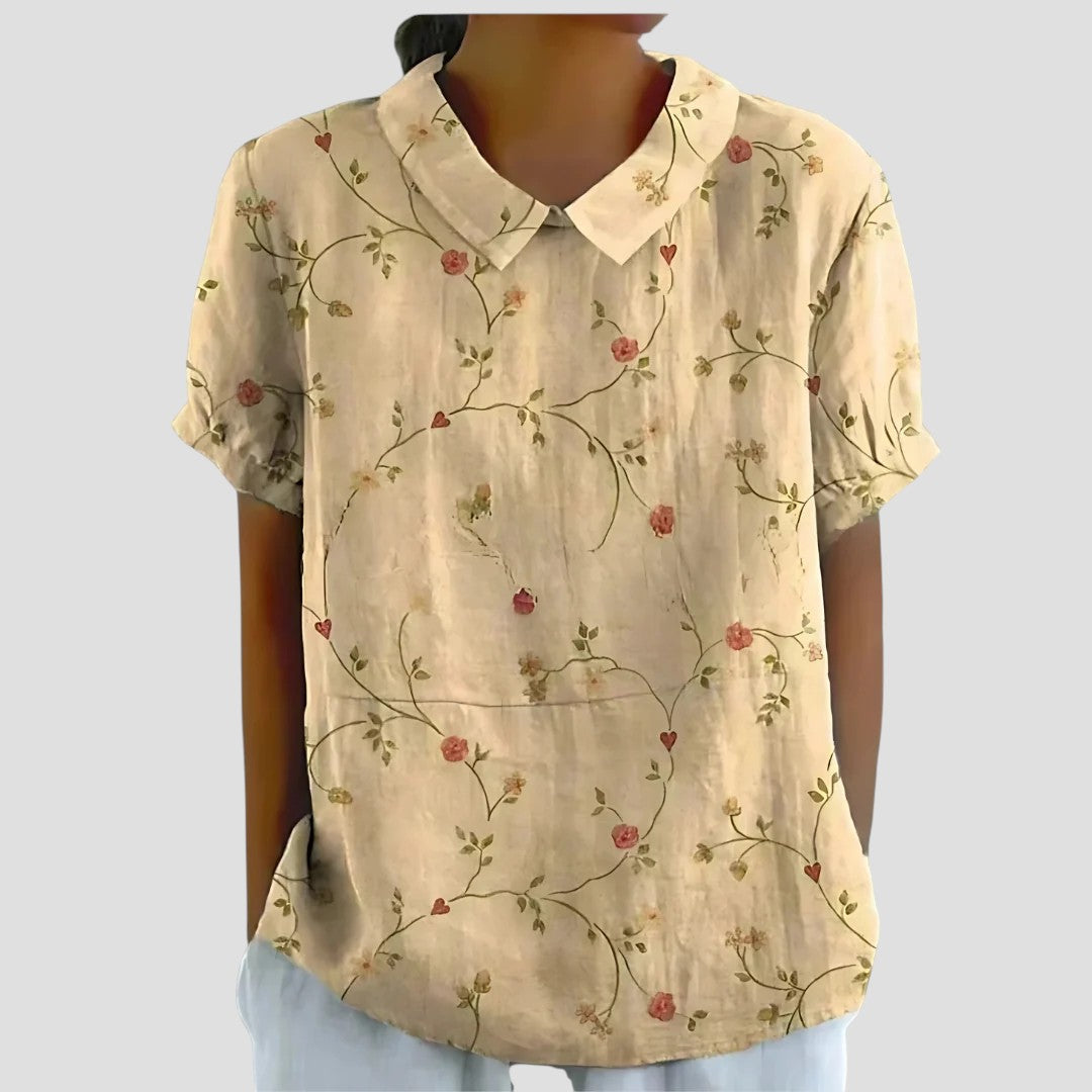 Florence – Dune Floral Print Blouse