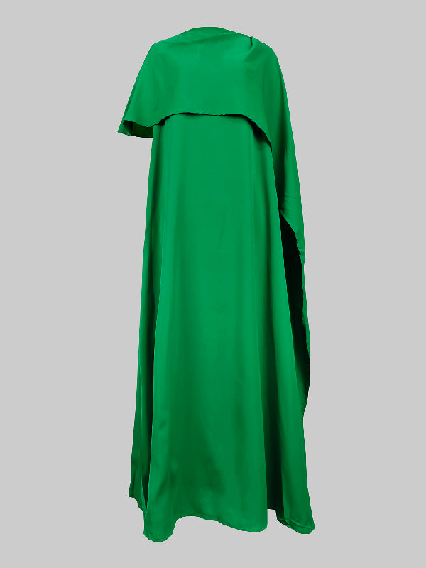 Flowy Asymmetrical Solid Maxi Dresses