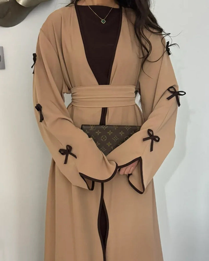 דואו קרדיגן ושמלה עם עיטורי פפיון שיקיים