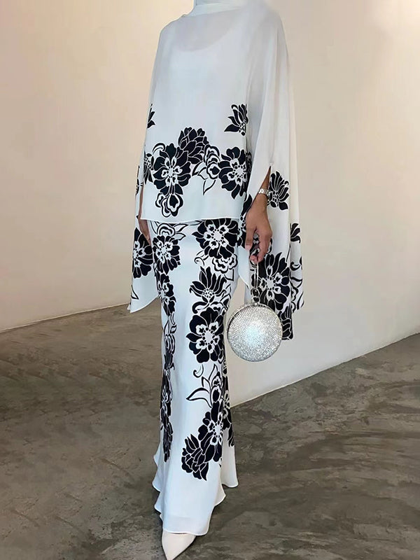 Loose-Fit High-Waisted Floral Print Skirt
