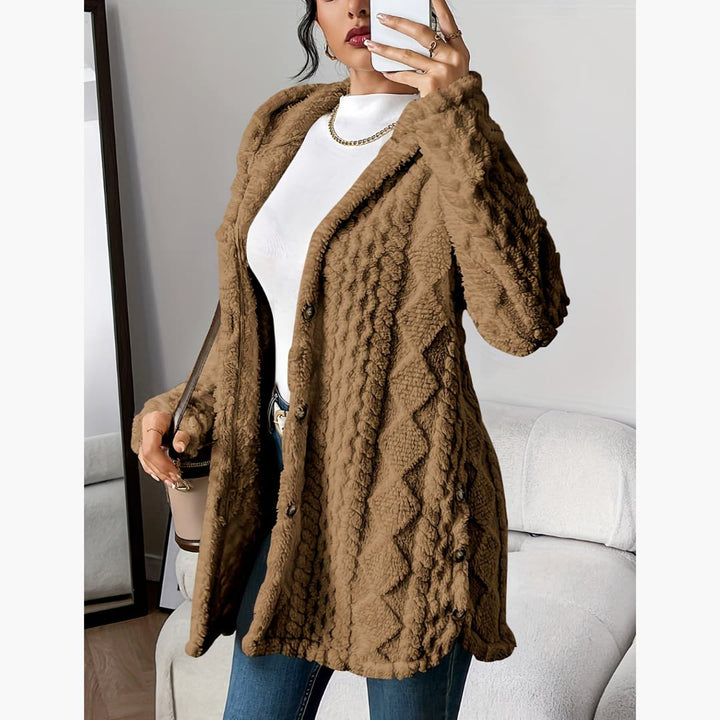 Edith - Women's Cozy Teddy Hoodie Coat