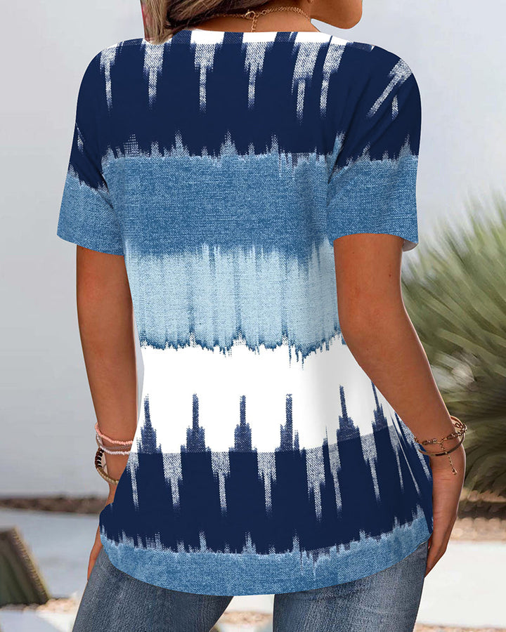 Contrast Print Casual Tee