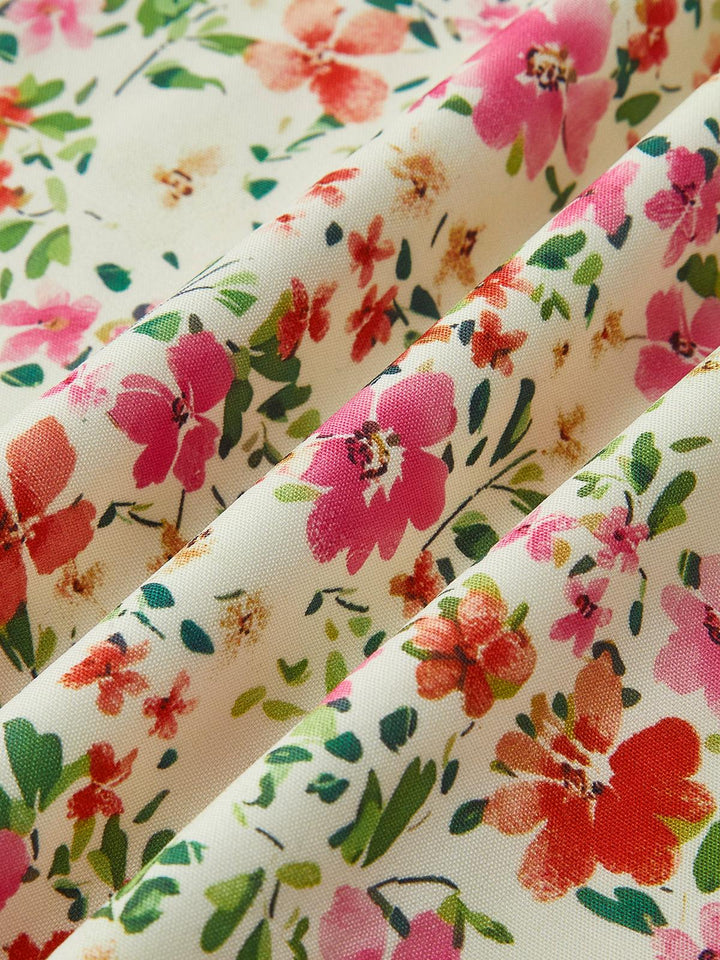 Floral-Trimmed Cami Midi Dress