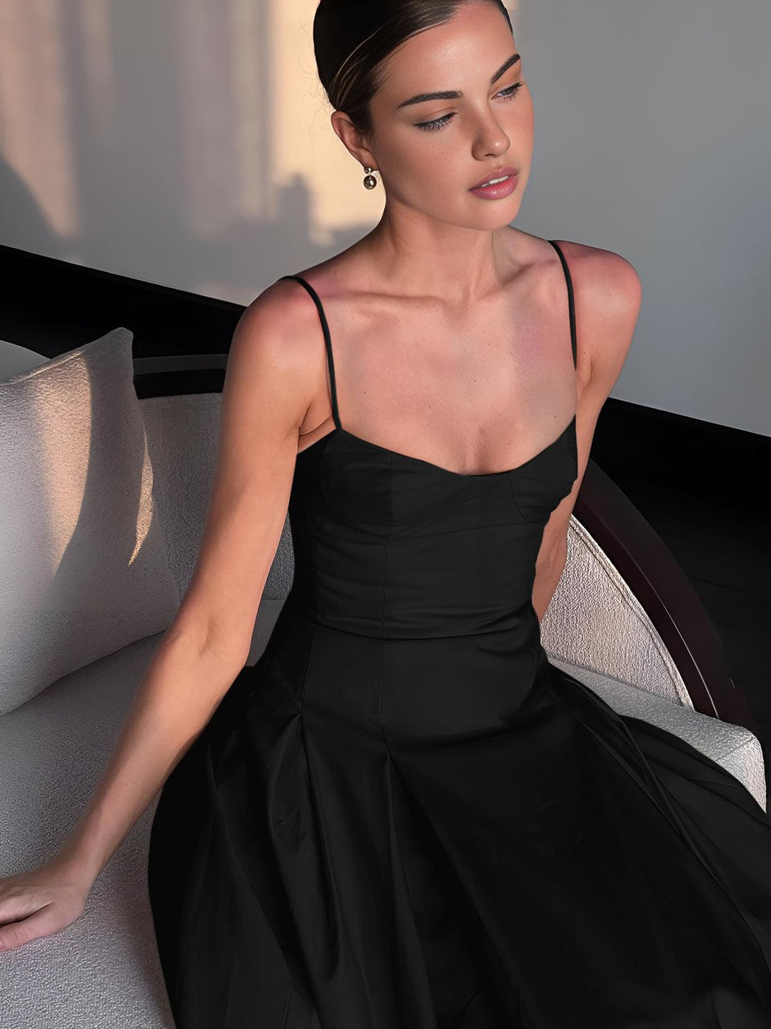 Long Pleated Camisole Dress