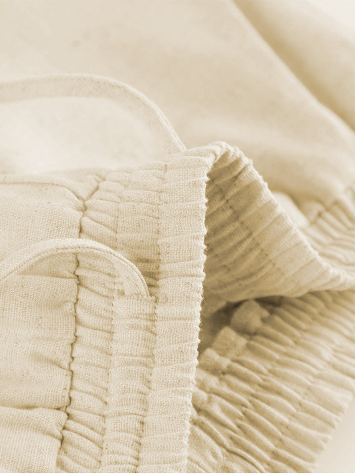 סט מכנסיים רחבים מפשתן - תלבושת שני חלקים