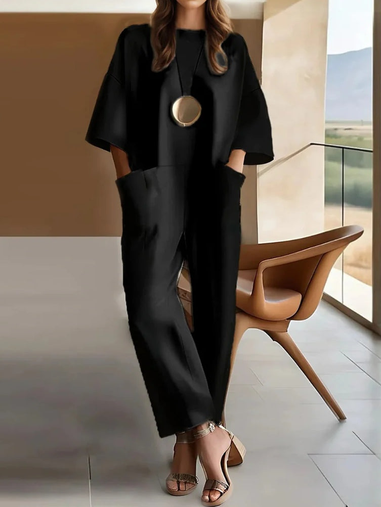 Relaxed Fit Cotton Stretch Jumpsuit