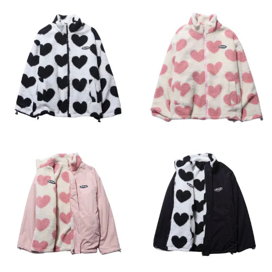 Bacio - Heart-Print Reversible Jacket