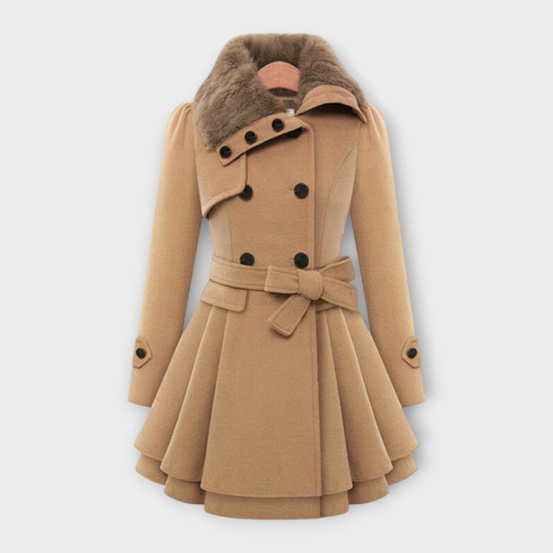 Emma – Chic Coat Featuring a Faux Fur Collar