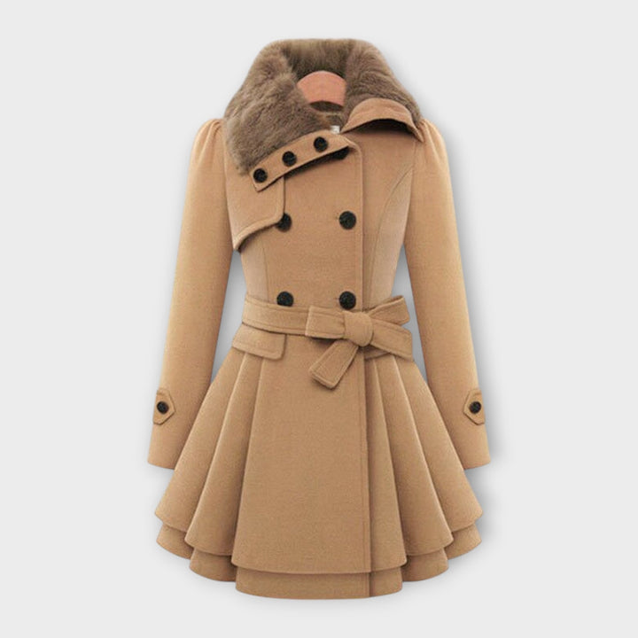 Emma – Chic Coat Featuring a Faux Fur Collar