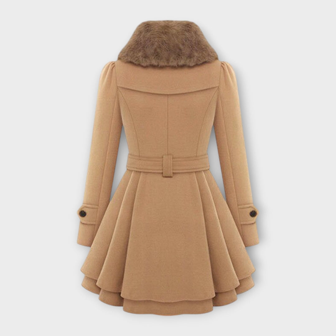 Emma – Chic Coat Featuring a Faux Fur Collar