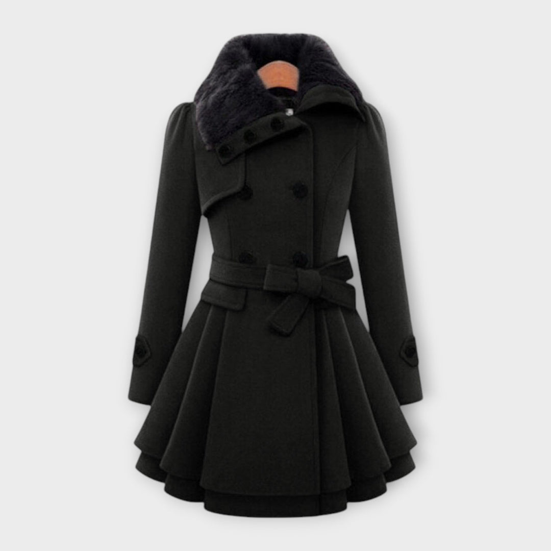 Emma – Chic Coat Featuring a Faux Fur Collar