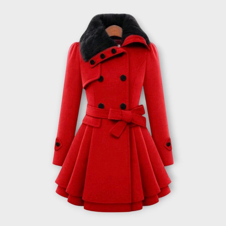 Emma – Chic Coat Featuring a Faux Fur Collar