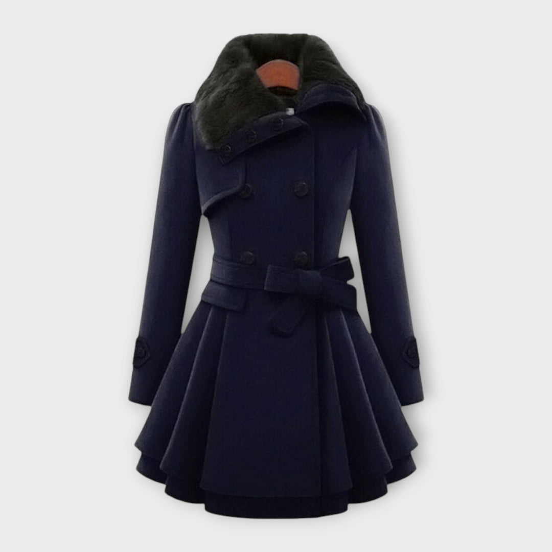 Emma – Chic Coat Featuring a Faux Fur Collar