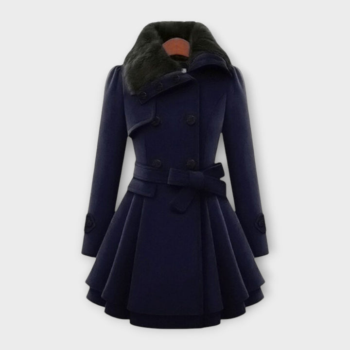 Emma – Chic Coat Featuring a Faux Fur Collar