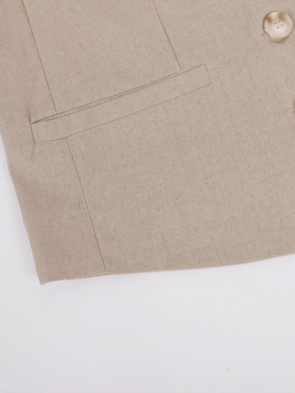 Timeless V-Neck Pleated Wide-Leg Cotton and Linen Pant Suit