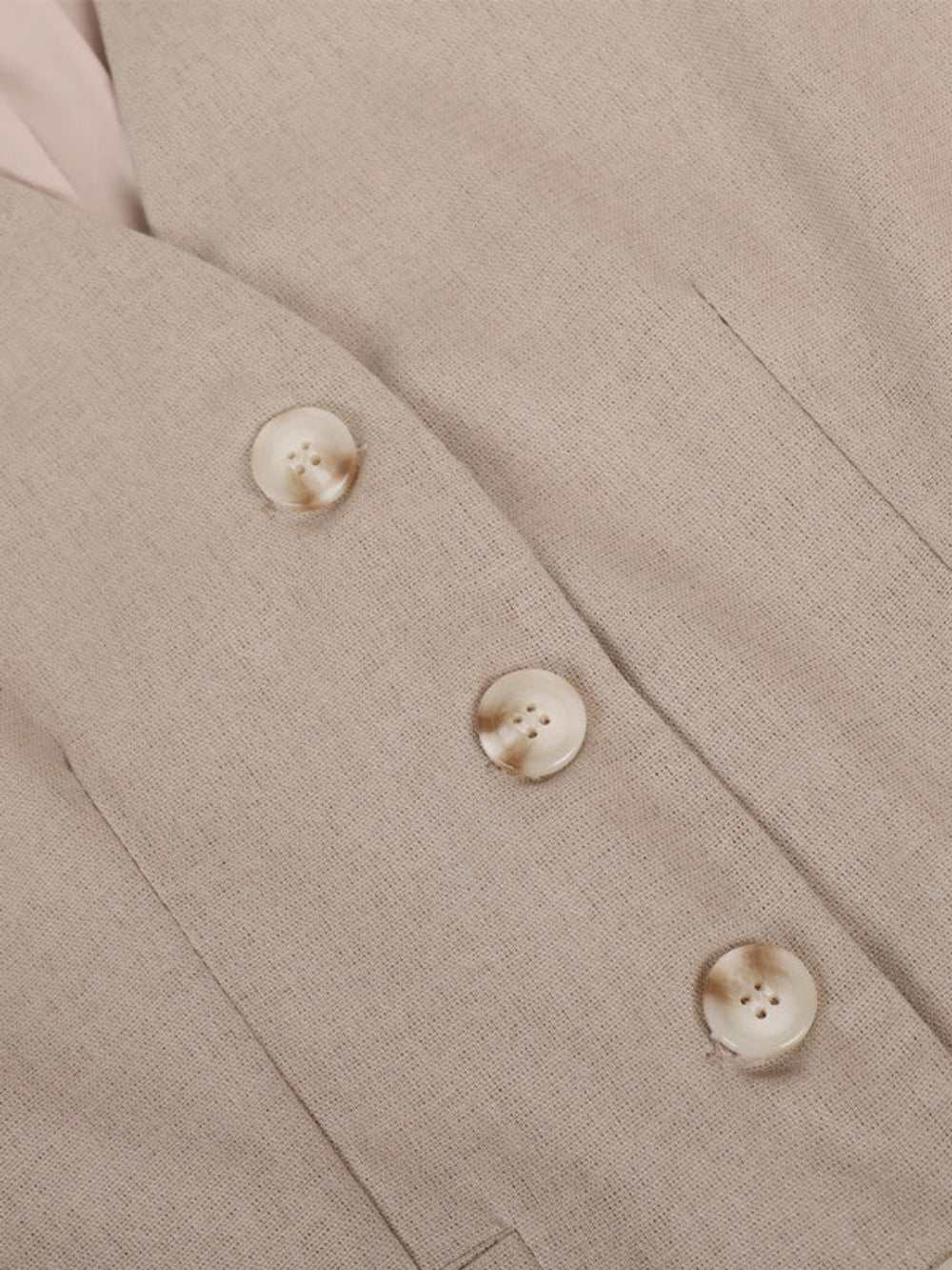 Timeless V-Neck Pleated Wide-Leg Cotton and Linen Pant Suit