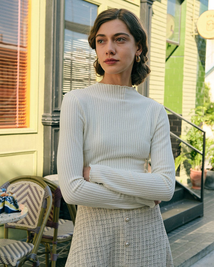 חולצת טריקו Slim Fit של Einfarbiges עם Stehkragen
