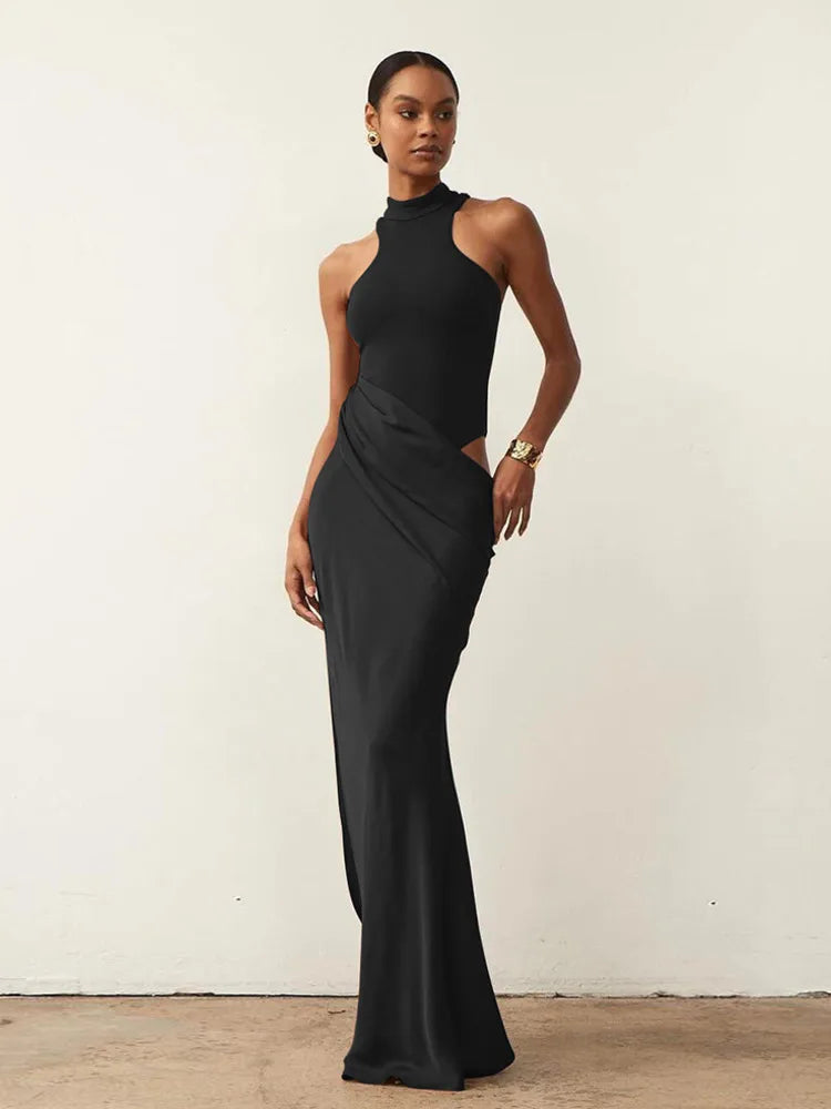 Chic Cutout Maxi Dress with Sculpted Design