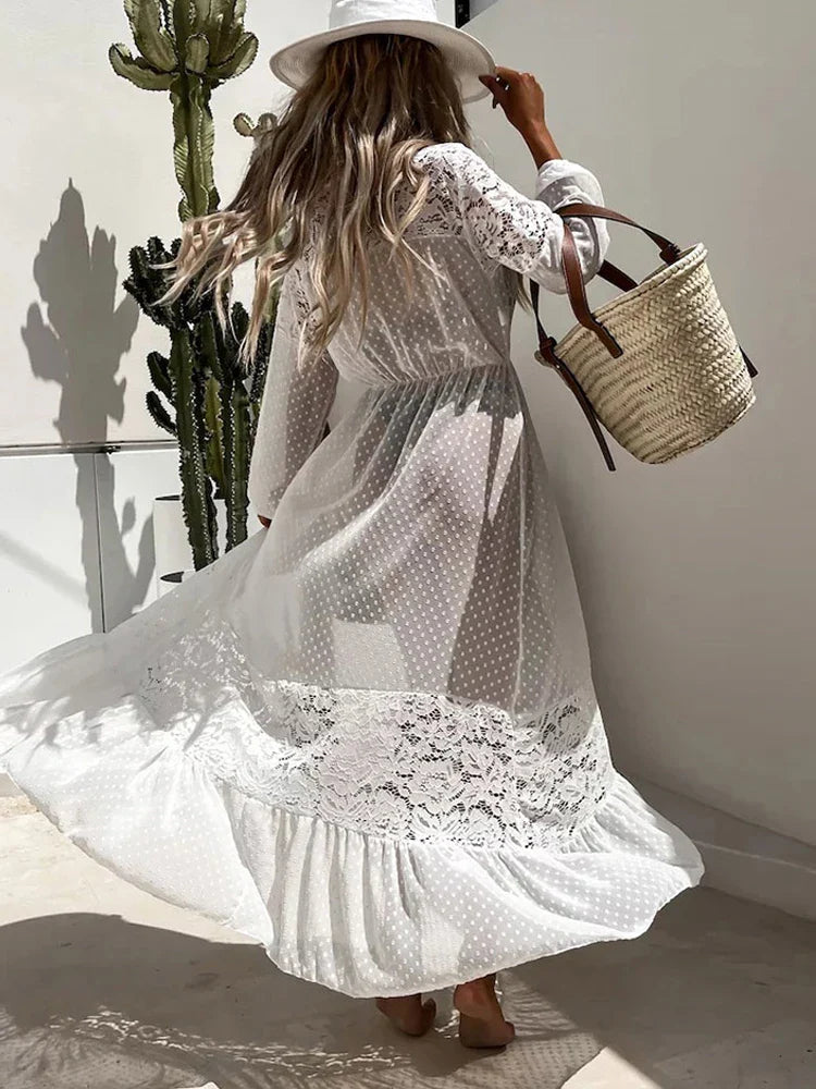 Alana Bohemian Lace Beach Cover-Up