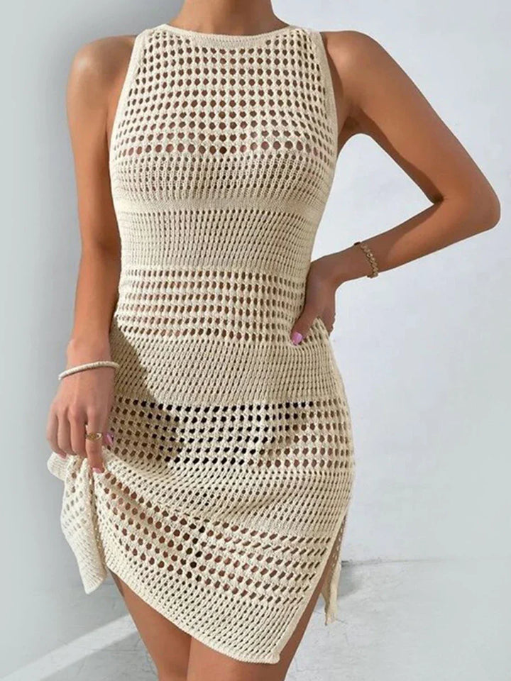 Bohemian Crochet Mini Beach Dress by Amanda