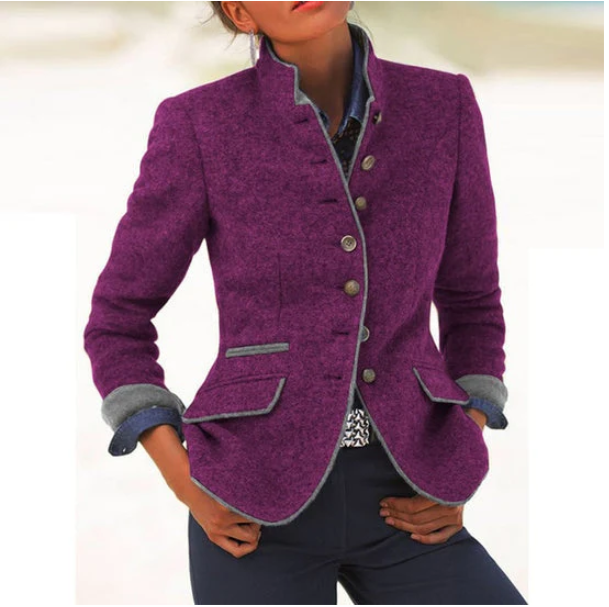 Valeria | Sophisticated High-Collar Cardigan