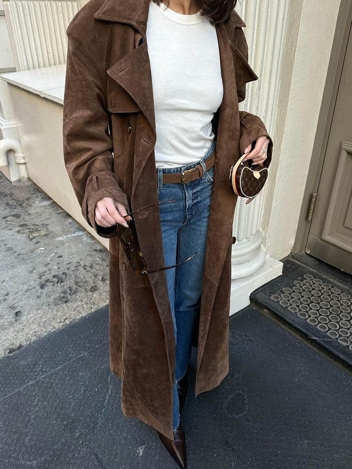 Molly | Luxe Suede Trench Coat