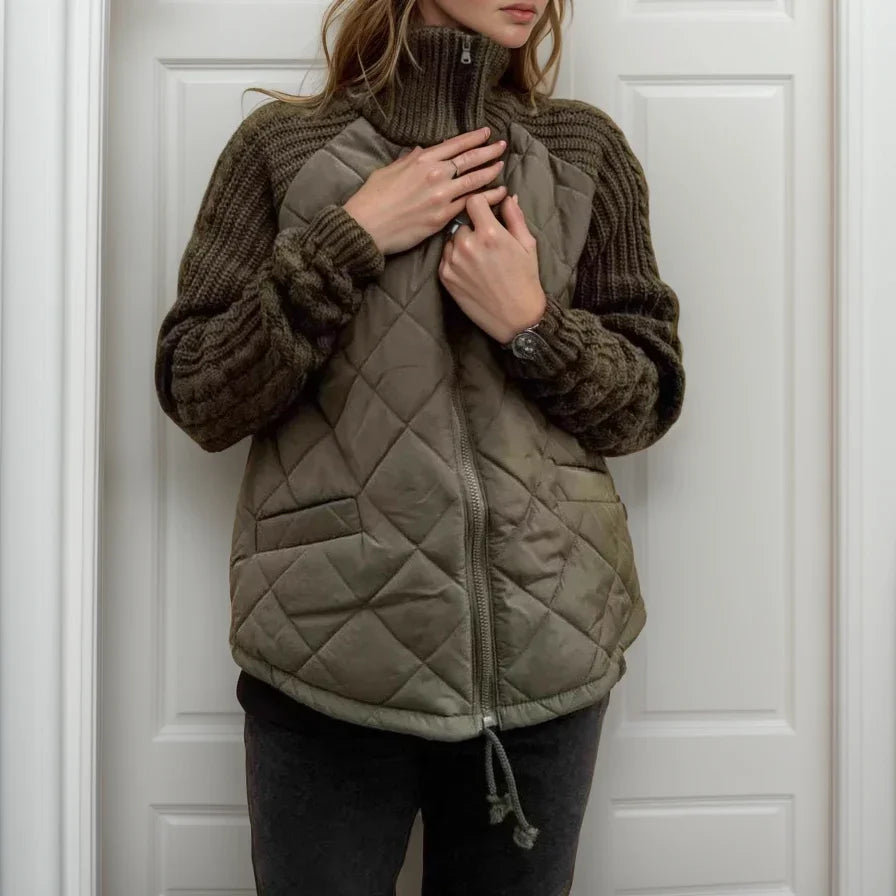 Norwegian Soft™ Quilted Jacket with Knitted Accents / Stylish European Design!
