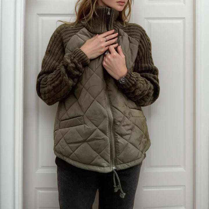 Norwegian Soft™ Quilted Jacket with Knitted Accents / Stylish European Design!