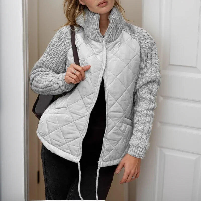 Norwegian Soft™ Quilted Jacket with Knitted Accents / Stylish European Design!