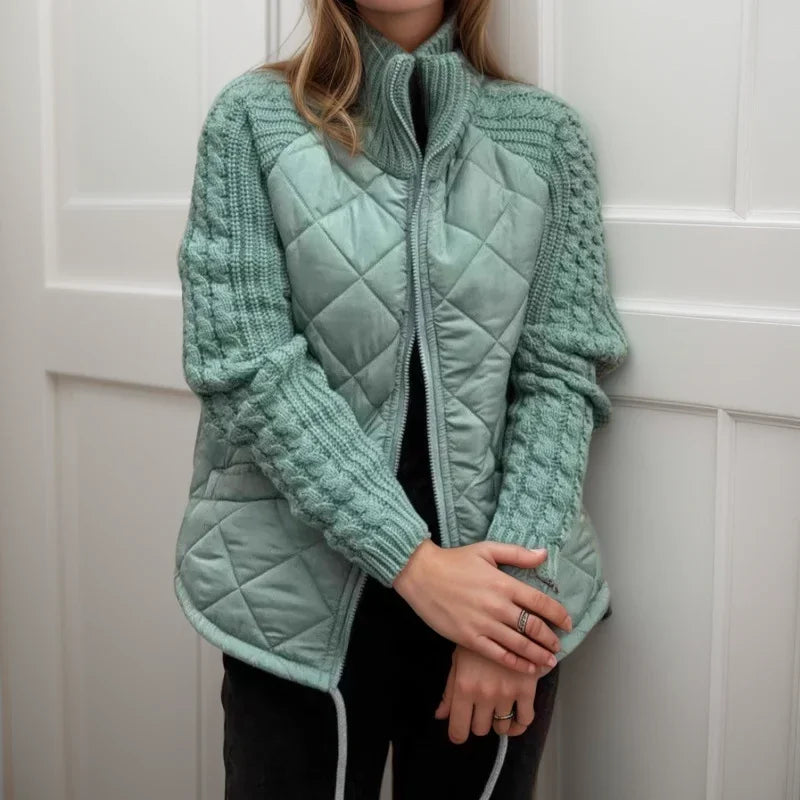 Norwegian Soft™ Quilted Jacket with Knitted Accents / Stylish European Design!