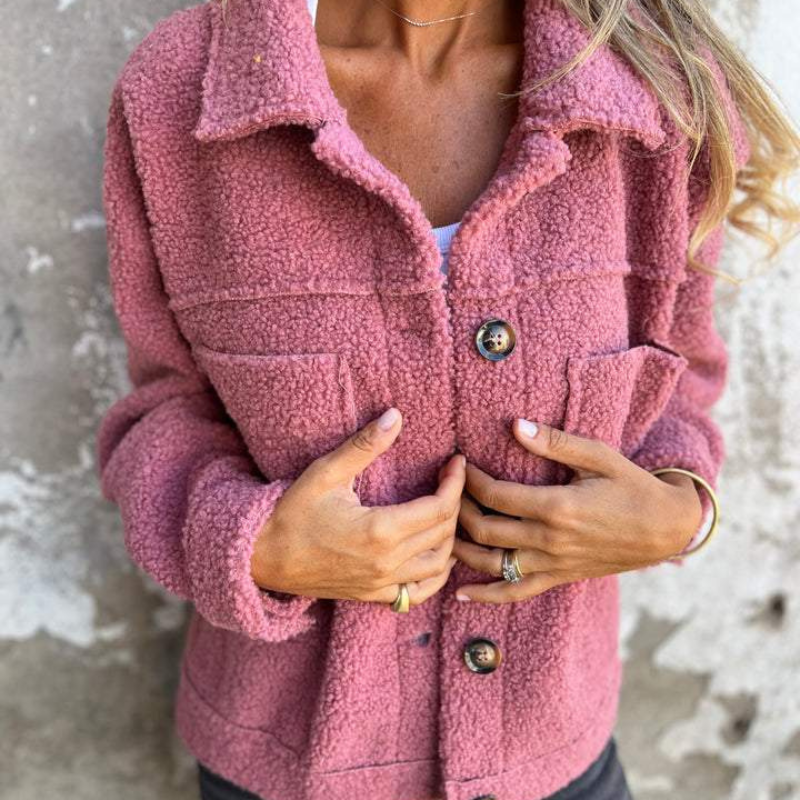 Louise Sherpa Button-Up Jacket