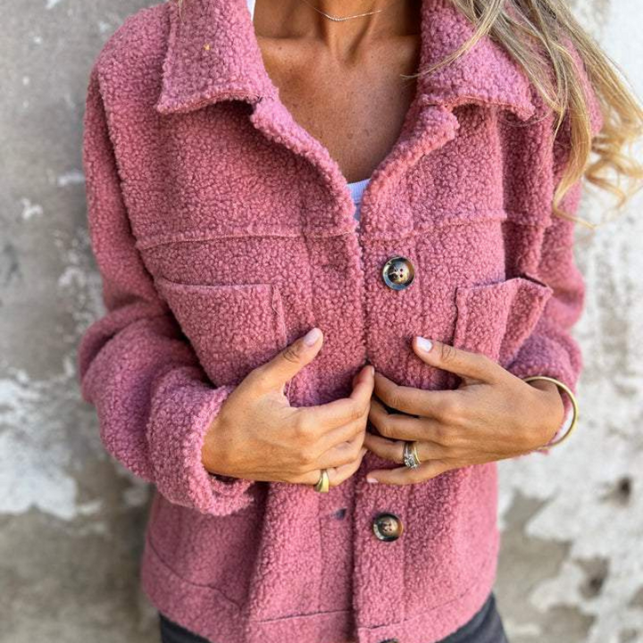 Louise Sherpa Button-Up Jacket