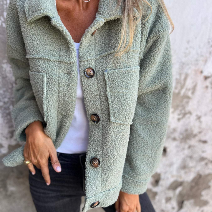 Louise Sherpa Button-Up Jacket