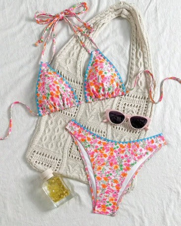 Valerie - Colorful Lace Neck-Tie Bikini