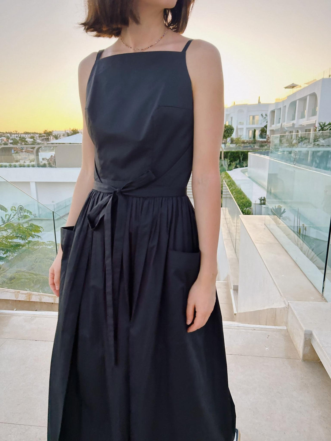 Seamless Sun Midi Dress with Waist Detail