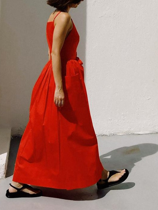 Seamless Sun Midi Dress with Waist Detail