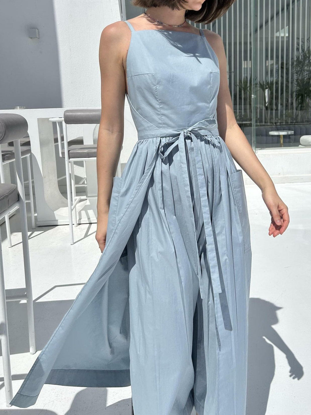 Seamless Sun Midi Dress with Waist Detail