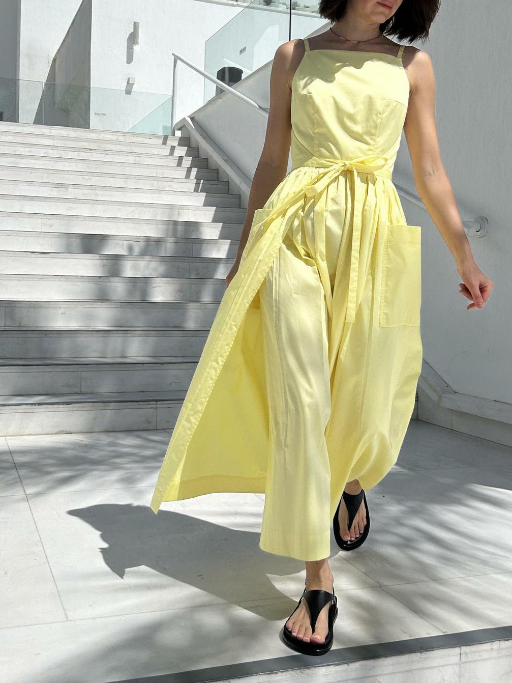 Seamless Sun Midi Dress with Waist Detail